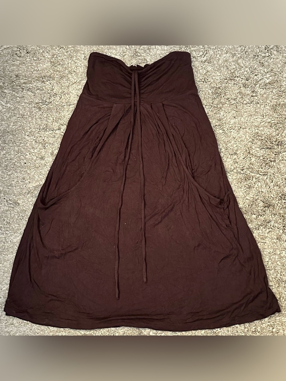 Kenneth Cole Reaction Women’s M Brown Stretch Neck Strap Bathing Suit Cover-Up